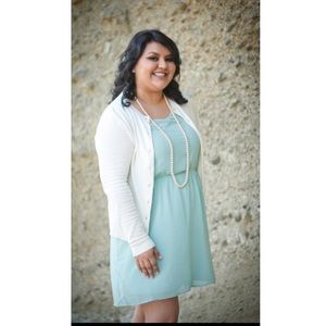 Mint Green Studded Open Back Dress